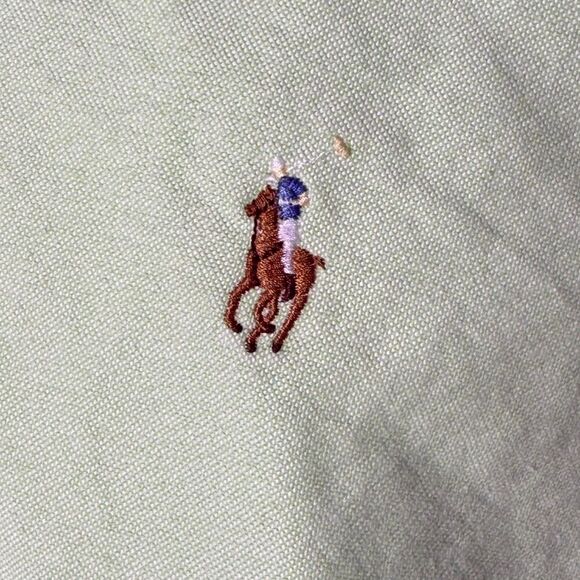 Ralph Lauren 100% Cotton Light Green Long Sleeve Button Down 17 36/37 Pony - Picture 6 of 13